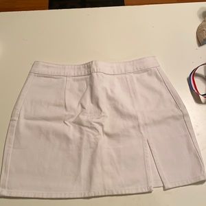 princess polly white denim skirt with leg slit
